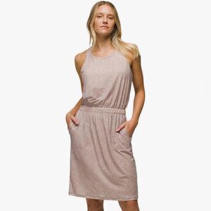 NWT prAna Kamen Cross Back Dress Willow Sharkstooth Pockets Cinch Waist Size M